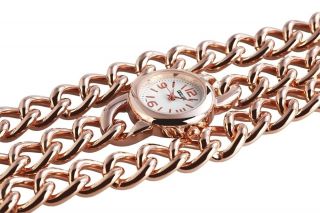 Excellanc Damen Uhr Weiß Rose Gold Ketten Metall Armbanduhr Women ' S Watch Bild