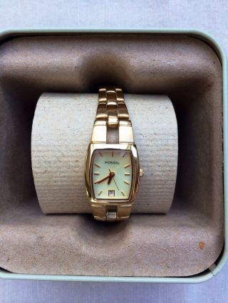 Damen Armbanduhr Fossil Gold Schmal Sehr Elegant Bild