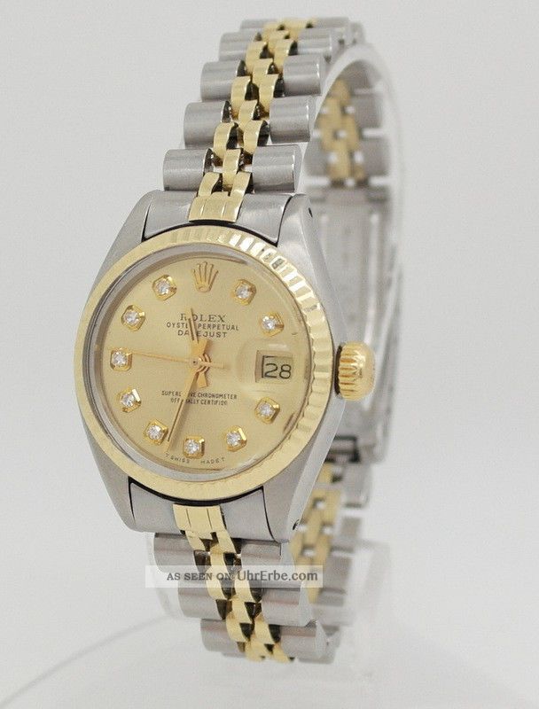 Rolex Datejust Damenuhr Brillanten Stahl/gold Diamant - Zifferblatt 6917 - Armbanduhren Bild