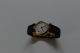 Cartier Damenuhr Gold Lederarmband Faltschließe Schwarz Armbanduhren Bild 1