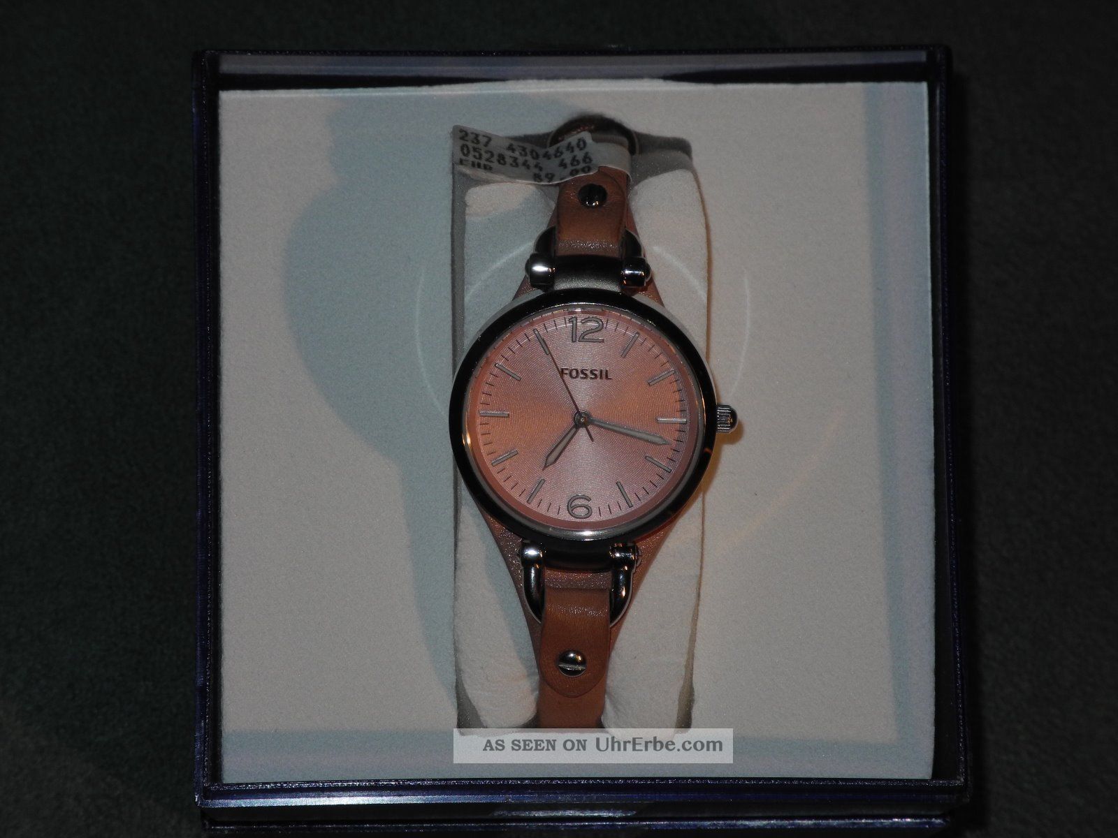Damenuhr Fossil Georgia,  Lederband Np 89,  99€ Armbanduhren Bild