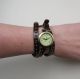 Vintage Wickelarmband Wickel Uhr Armbanduhr Damen Wrap Watch Brown Braun B - Ware Armbanduhren Bild 2