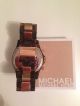 ❤️ Michael Kors ❤️ Uhr Rosegold Braun Quarz Strass Schmucksteine Mk5416 Armbanduhren Bild 1