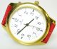 Vergöldete Junghans Quartz Armbanduhr Mit Großen Arabischen Ziffern Armbanduhren Bild 2