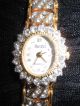Damen - Quartz - Armband - Uhr 18k.  Gold Plated - Zirkoniasteinchen - Weihnachtsgeschenk Armbanduhren Bild 2