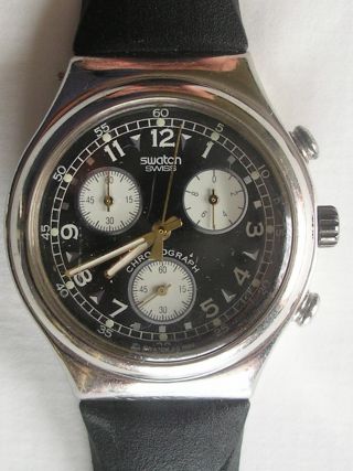 Swatch Chronograph 4jewels Armbanduhr Stainless Steel (10) Getragen Bild