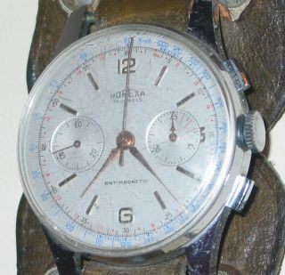 Norexa Chronograph Herren Armbanduhr Schweiz Ca.  50er Jahre Bild