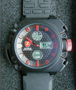 Xxl Herrenuhr - Sports Uhr - Chronograph - Licht - Datum - Alarm - 3atm - Analog/digital - Bild