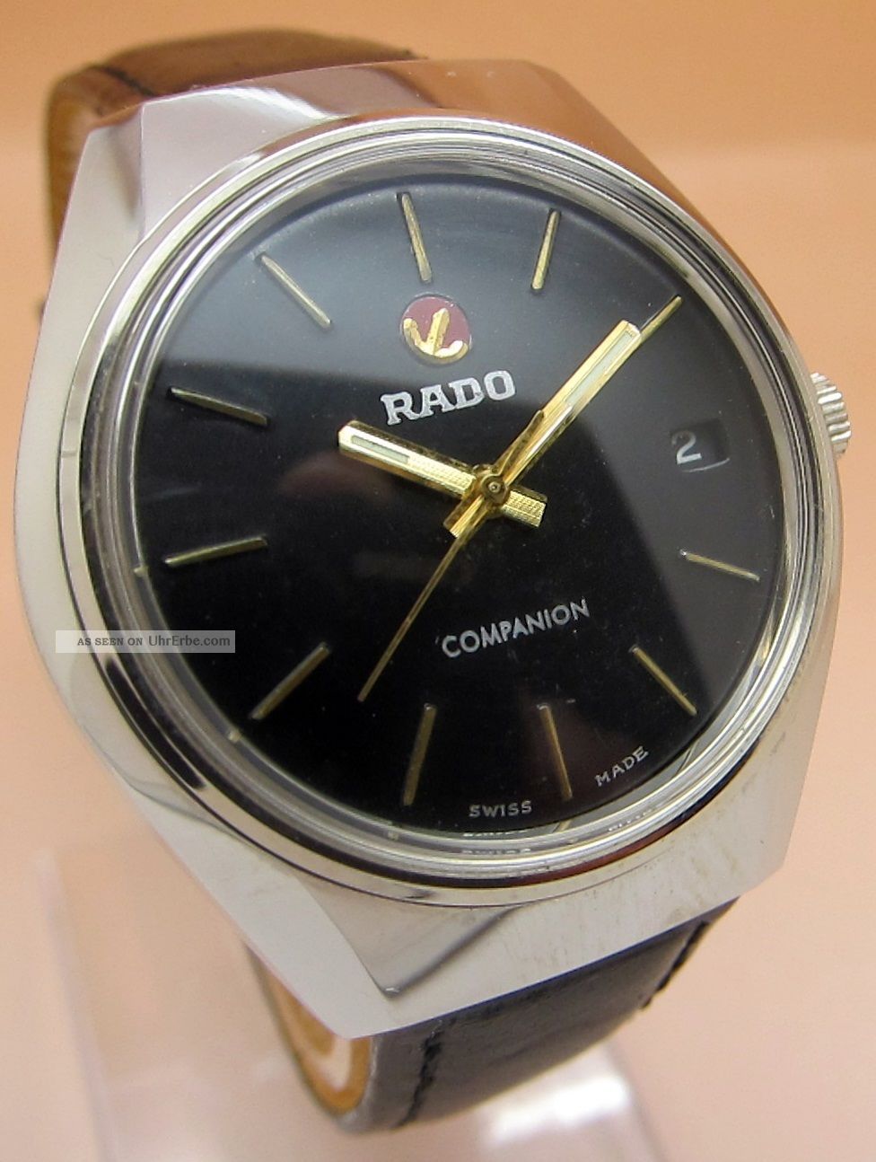 Rado Companion Glasboden Mechanische Uhr 17 Jewels Datumanzeige Lumi Zeiger Armbanduhren Bild