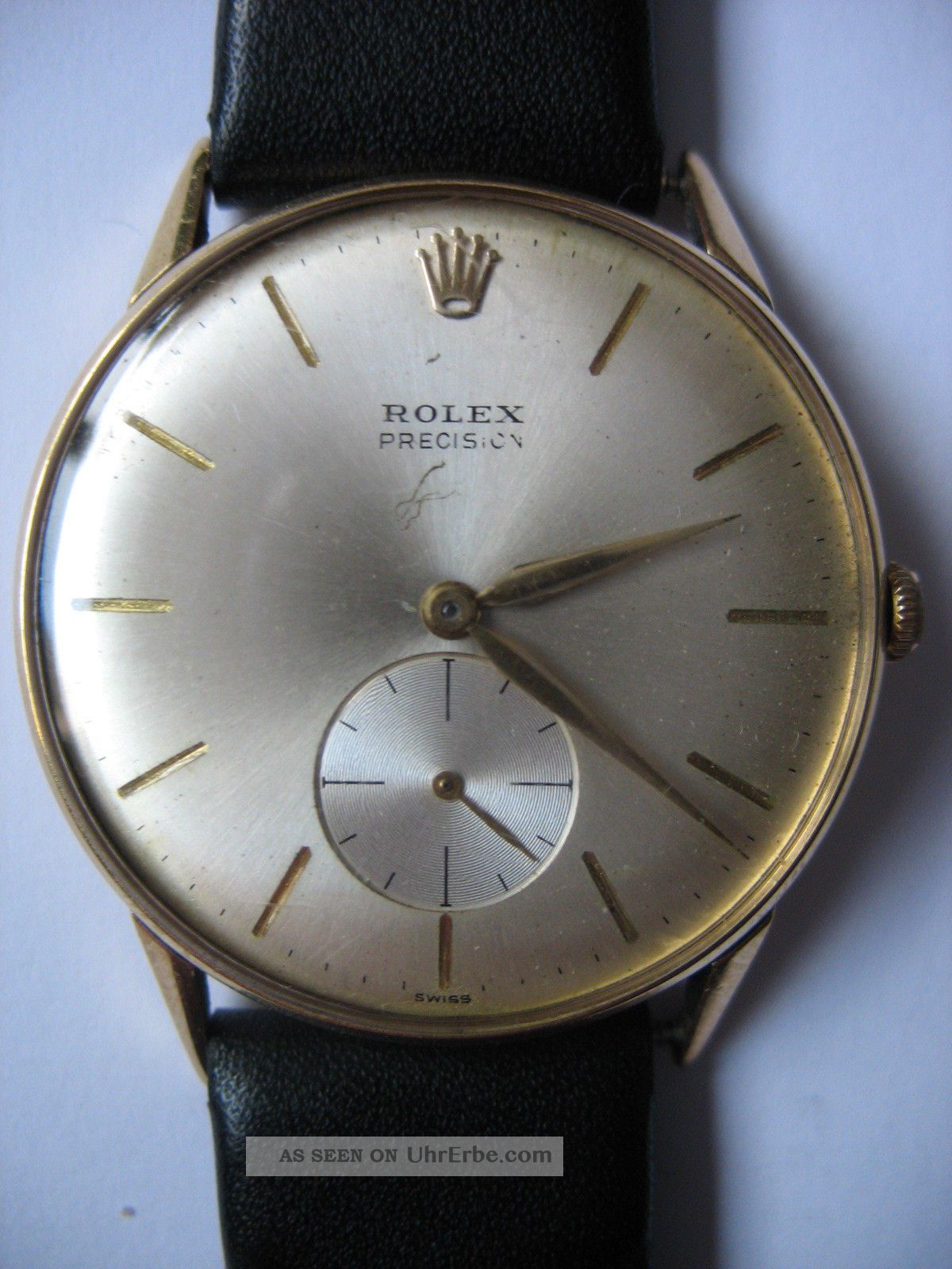 Rolex Precision Armbanduhr Handaufzug 18 Karat Gold,  Ca.  70 Jahre Alt Armbanduhren Bild