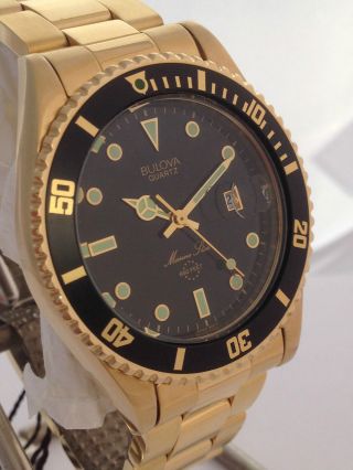 Bulova 660 Feet Marine Star 90s12 Gold Vintage Retro Watch Uhr Age 90 Bu10 De Bild