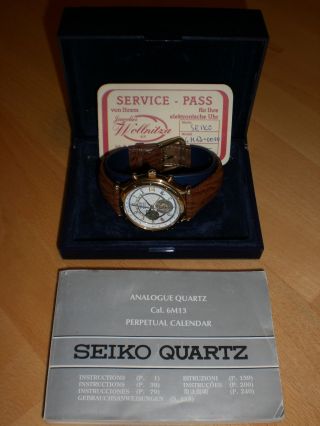 Seiko Age Of Discovery Quartz Sammler Armbanduhr 6m13 - 0010 Perpetual Calendar Bild