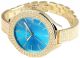 Übergroße Damen Uhr Excellanc Gold Blau Armbanduhr Strass Armbanduhren Bild 1