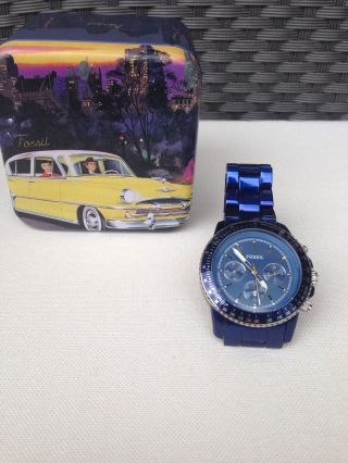 Fossil Uhr,  Unisex,  Aluminium,  Blau,  Chronograph Bild