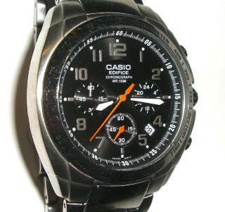 Casio Edifice Chronograph Ef - 507 Edelstahl Armband Stopuhr Akku Bild