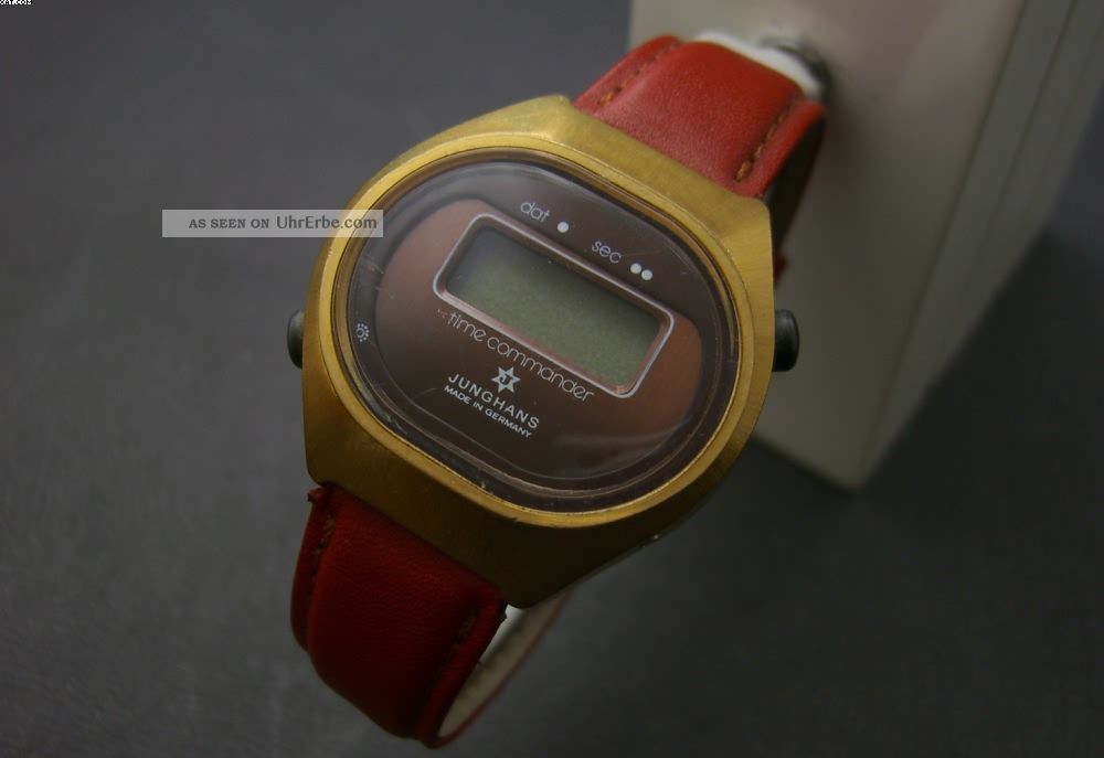 Vintage Junghans Time Commander Wristwatch Parts To Fix Bastler Lcd Led Armbanduhren Bild