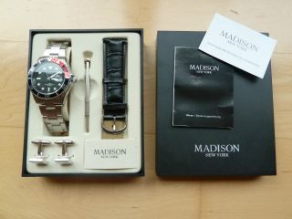 Madison York Armbanduhr 2 Bänder Originalverpackung Herren Bild