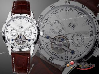 Fafada Orkina Mechanisch Herren Skelett Uhr Automatik Armbanduhr Datumsanzeige Bild