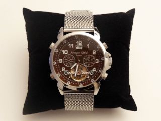 Ansgar Kjeld Luxus Herren Armbanduhr Automatik Uhr Silber Edelstahl Bild