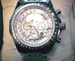 Armbanduhr Chronograph Uhr Longevita Pegasus Edelstahl Herrenarmbanduhr Bild
