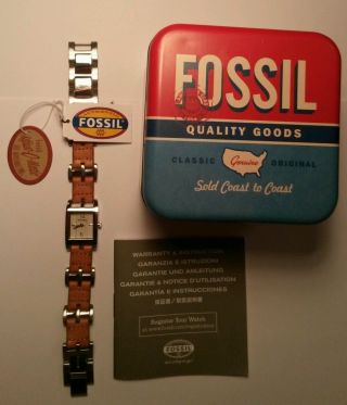 Schöne,  Klassische Fossil Uhr,  Leder Metall Armband Bild