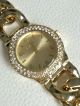 Akzent Damenuhr Gold Mit Strass,  Elegant Armbanduhren Bild 4