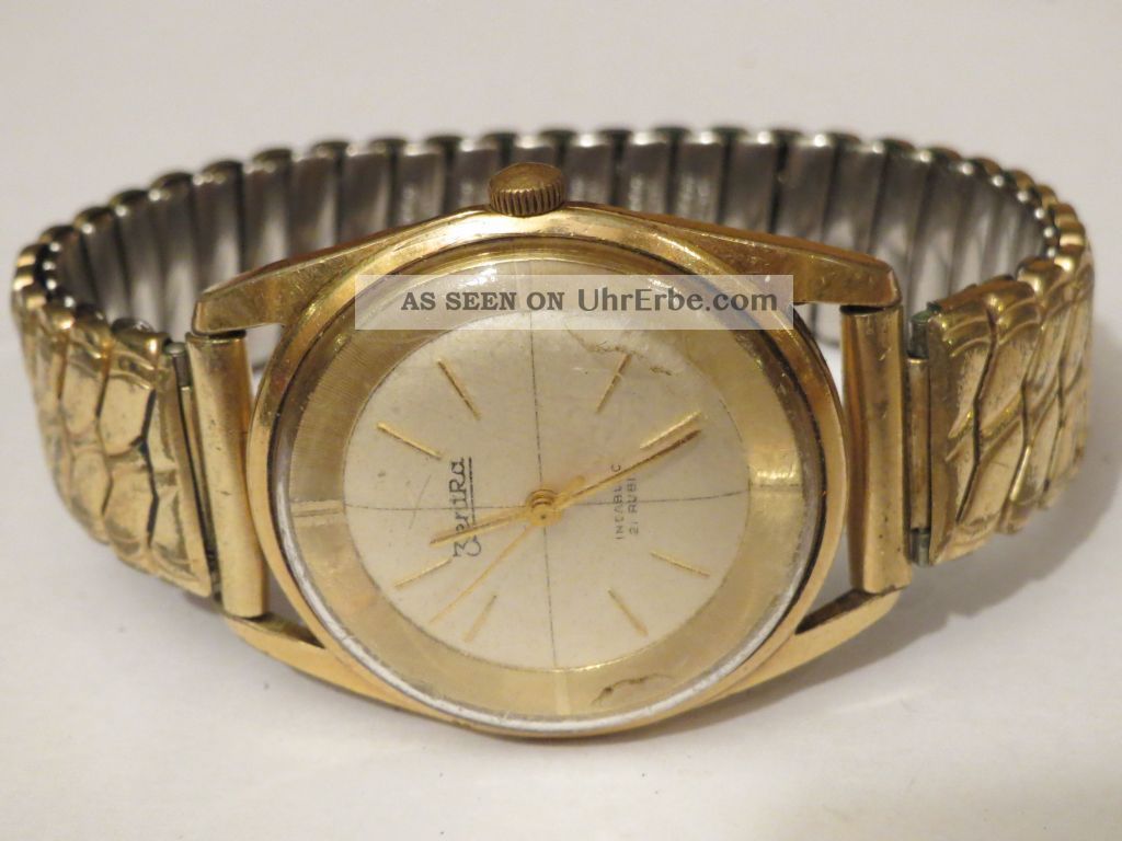 Zentra Herrenuhr Handaufzug 50er Jahre Klassiker Sammlerstück Weihnachten Läuft Armbanduhren Bild