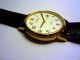 Junghans Quarz Armbanduhr,  Goldfarben,  Quartzuhr,  Ungetragen,  Ovp,  Am Lederband Armbanduhren Bild 1