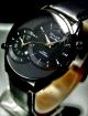 Klassische Omax 2 Zeitzonen Armbanduhr Leder Dual Time Herrenuhr Schwarz Armbanduhren Bild 1