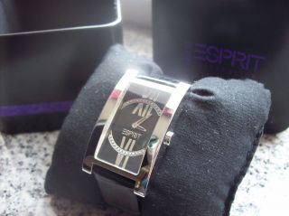 Esprit Damen - Armbanduhr Neo Roman Black Lederband Neue Batterie Bild
