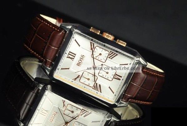 Hugo Boss Baldessarini Chronograph Herrenuhr Leder /stahl/gold 395€ Armbanduhren Bild