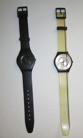 2 Superflache Swatch Skin Unisex - Armbanduhren Pure Line / Black Out Too Bild