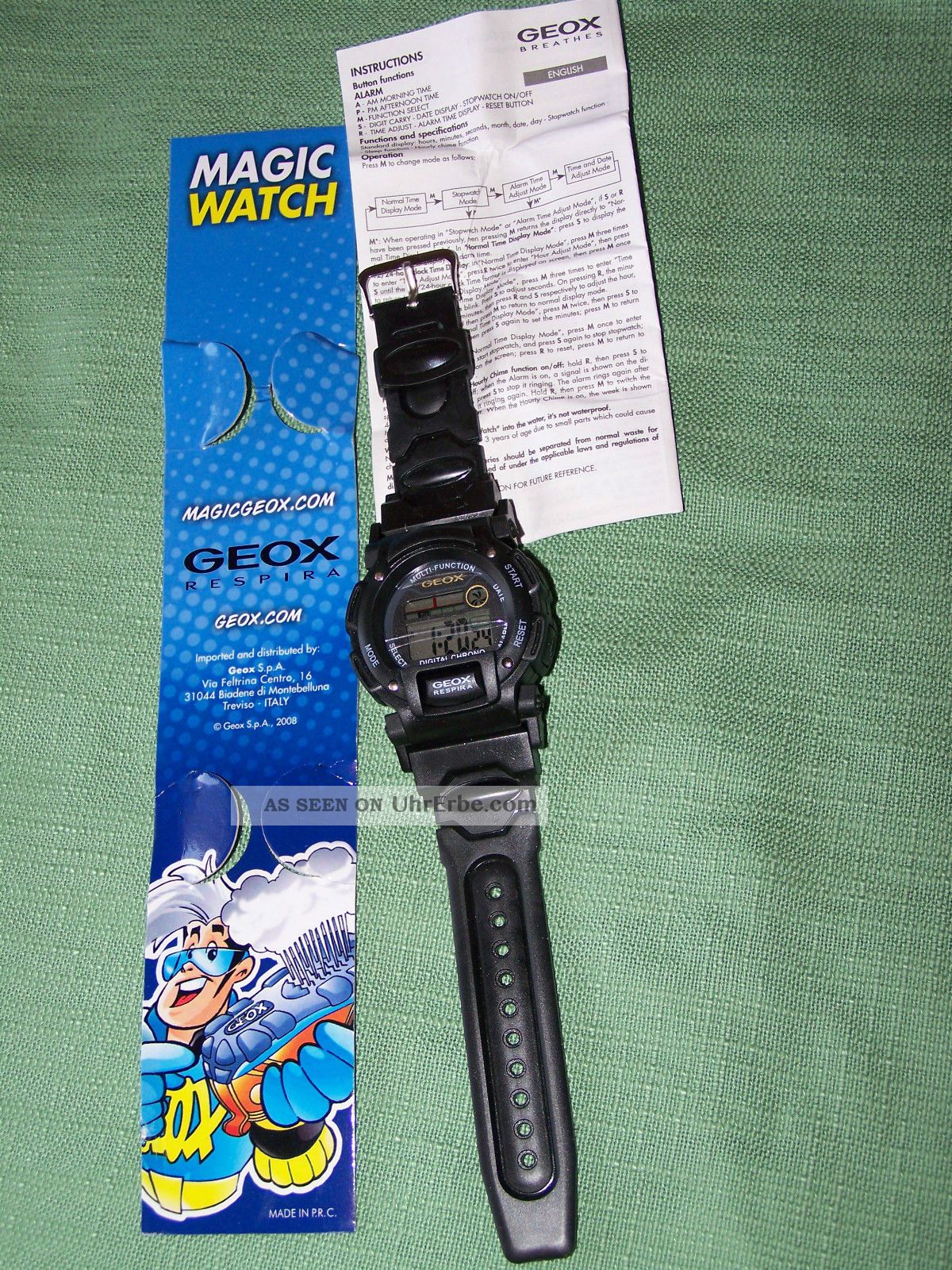 Geox Respira Magic Watch / Uhr Digital Neu/ovp Schwarz Italy Boys /fan / Sammler Armbanduhren Bild
