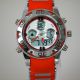 Herren Vive Armband Uhr Silikonband Silber Rot Watch Analog Digital Quarz Armbanduhren Bild 2