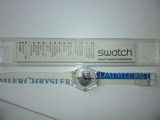 Swatch SammlerstÜck Daimler Chrysler Uhr - Selten,  Skelettwerk Einsehbar Bild
