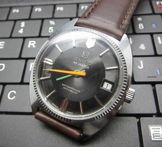 Ginsbo Incabloc Schwarz Handaufzug Datumanzeige Uhr Bild
