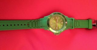 3 Stück Silikon Metall Uhr - Damen/herren Gummi Watch Armbanduhr Grün Weiß - Lila Bild