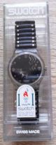 Gk 165 Swatch Flake 1993 Flexarmband Schwarz Voll Funktionsfähig Armbanduhren Bild 6