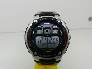Casio Ae - 2000w 3199 World Time Led Herren Armbanduhr Wecker 20 Atm Watch Bild