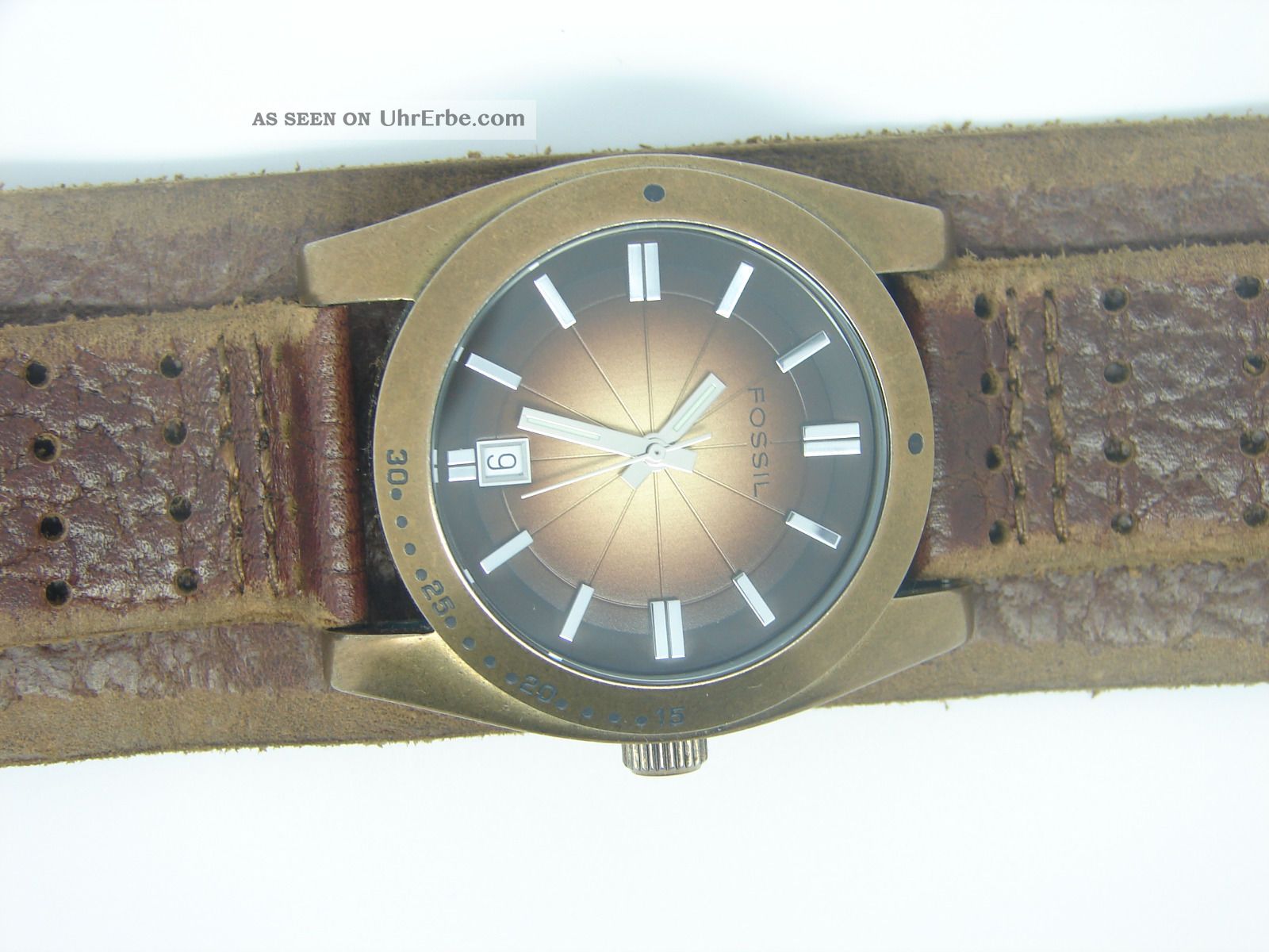 Fossil Jr - 9040 Braune Lederarmbanduhr 