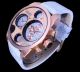 Animoo Herren Uhr Armband Uhr Weiß Rosegold - Farben Dualtimer 2 Uhrwerke Leder 6 Armbanduhren Bild 1