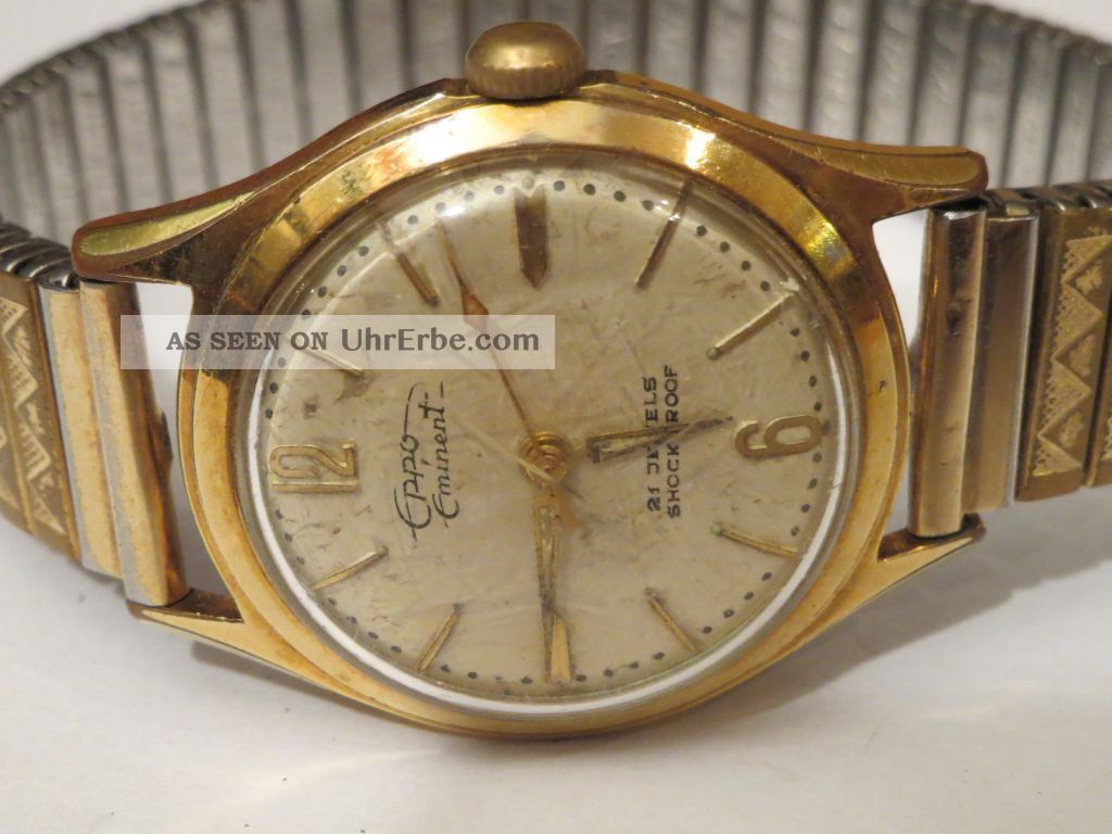 Sammler Eppo Eminent Handaufzug 50er Jahre Klassiker 21 Steine Weihnachten Rar Armbanduhren Bild