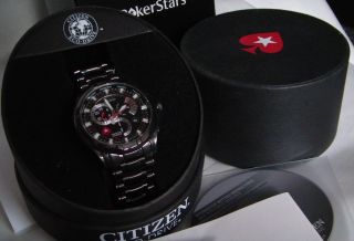 Citizen Design Eco Drive Special Edition Pokerstars High - Tech Selten Rare Watch Bild