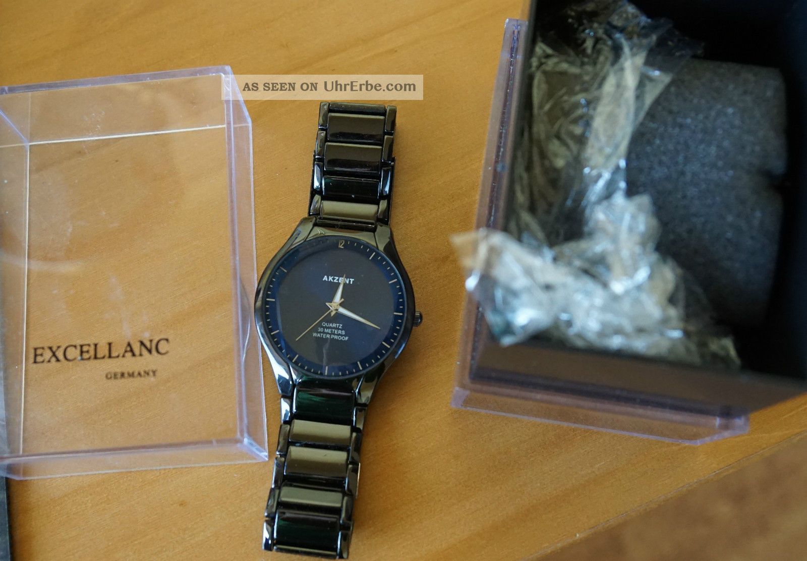 Edle Akzent Herren Uhr Armband Uhr Flaches Design Keramik Look Armbanduhren Bild