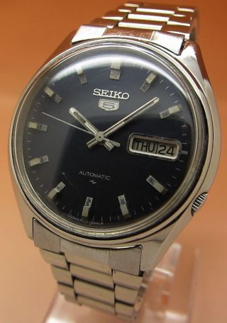 Seiko 5 Retro Mechanische Automatik Uhr 7009 - 8150 Datum & Taganzeige Bild