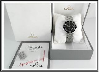 Omega Seamaster Pre Bond Automatic 200m 1986 Steel Chronometer Datum Papiere Rar Bild