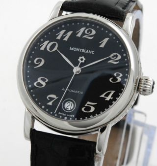 Montblanc Star Automatic Stahl Black Dial Dresswatch Ref: 7019 Box U.  Papiere Bild