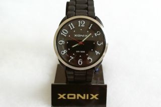 Xonix Armbanduhr Schwarz Wasserdicht Silikon Gummi Edelstahl 83858 Bild