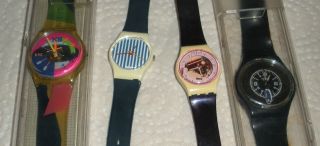 4 Stk.  Swatch Swiss Armbanduhren Swatch Ag 1986 - 1994 Bild