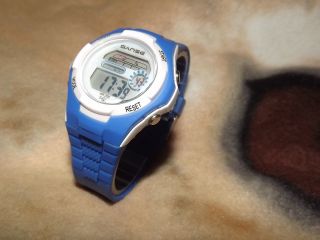 Damen Digital Armbanduhr Alarm Licht Kalender Stoppfunktion Blau Bild